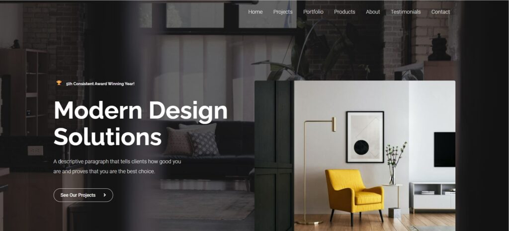 interior designer website template